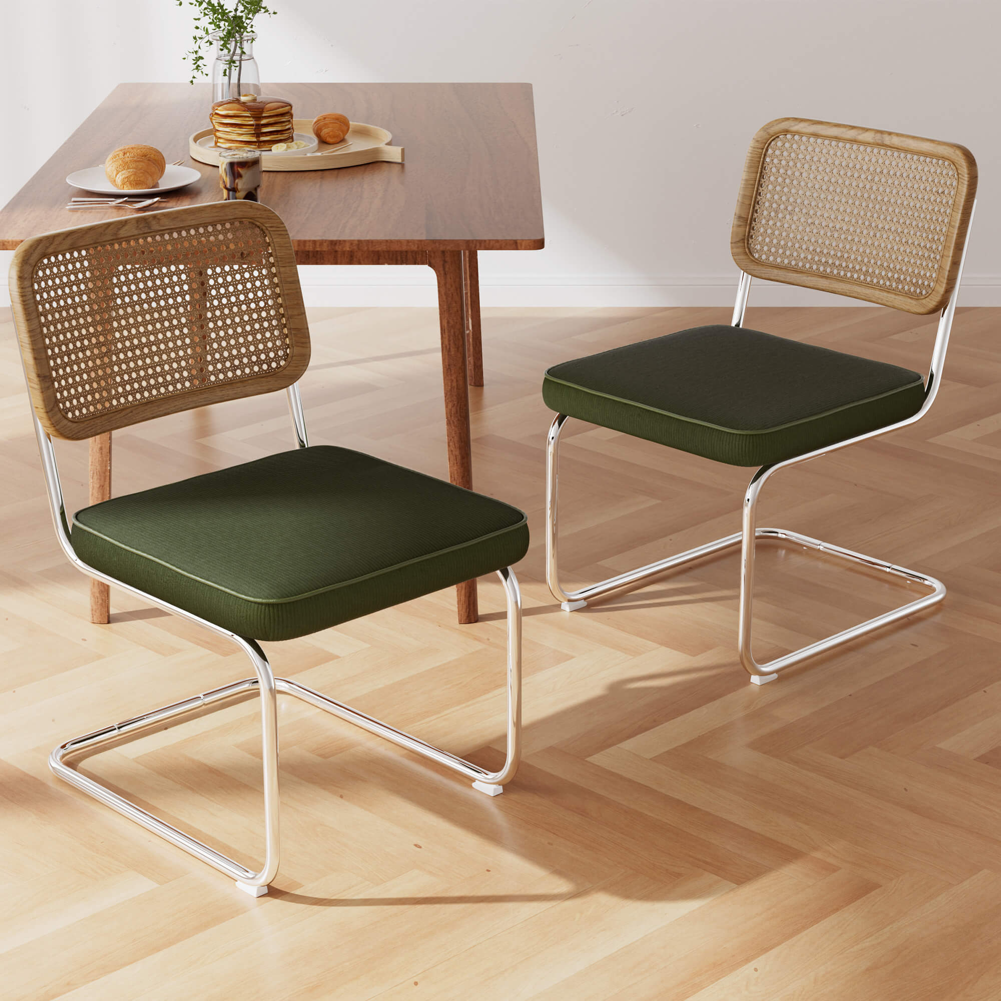 Natural Rattan Dining Chairs Set of 2 - Image 4