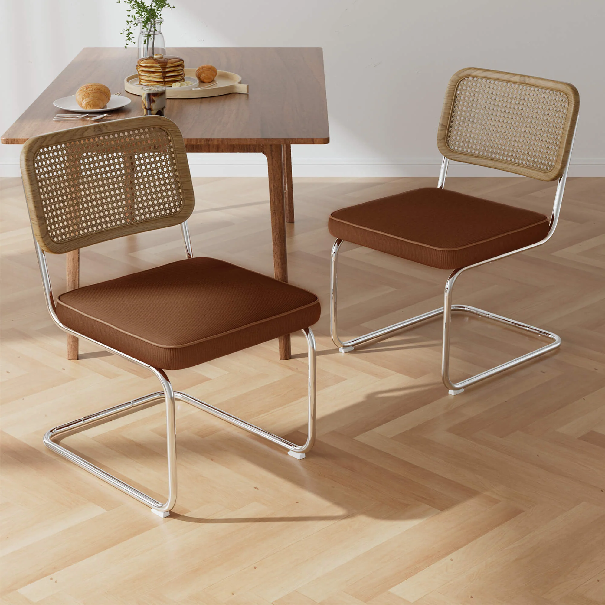 Natural Rattan Dining Chairs Set of 2 - Image 5