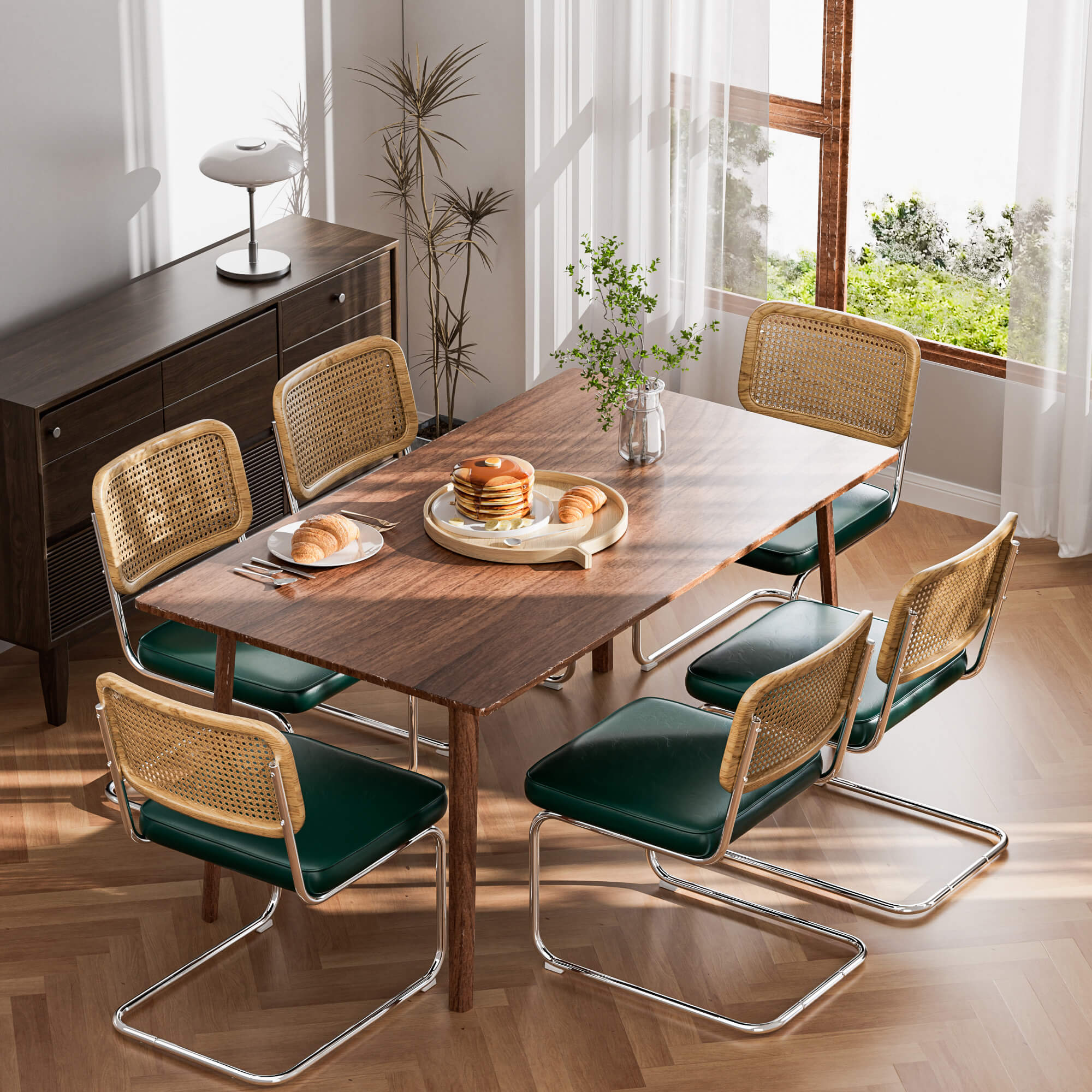 Natural Rattan Dining Chairs Set of 2 - Image 8