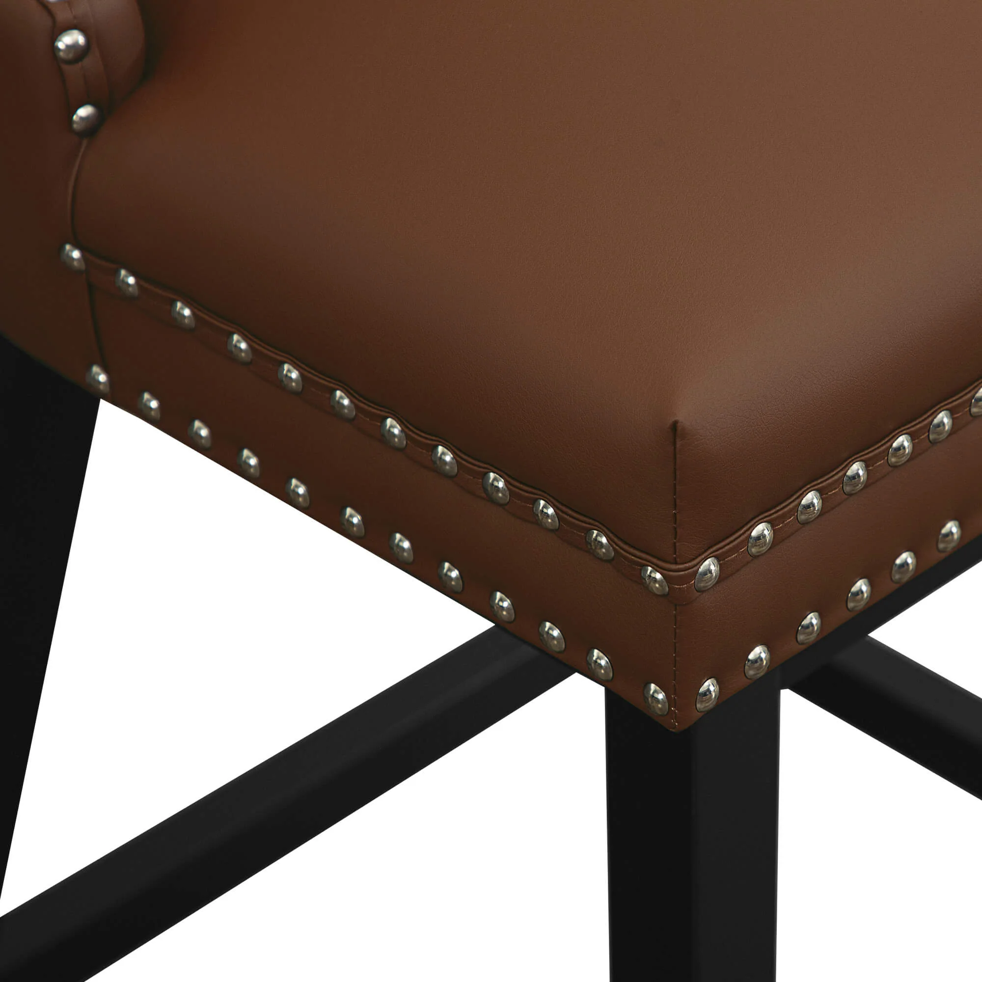 Swivel Bar Stools with Backs and Solid Wood Legs Set of 2 - Image 6