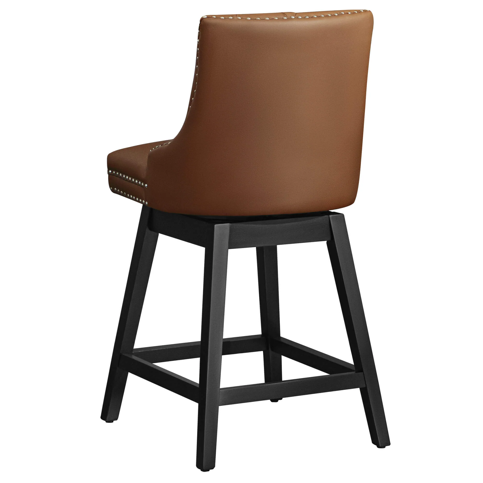 Swivel Bar Stools with Backs and Solid Wood Legs Set of 2 - Image 7