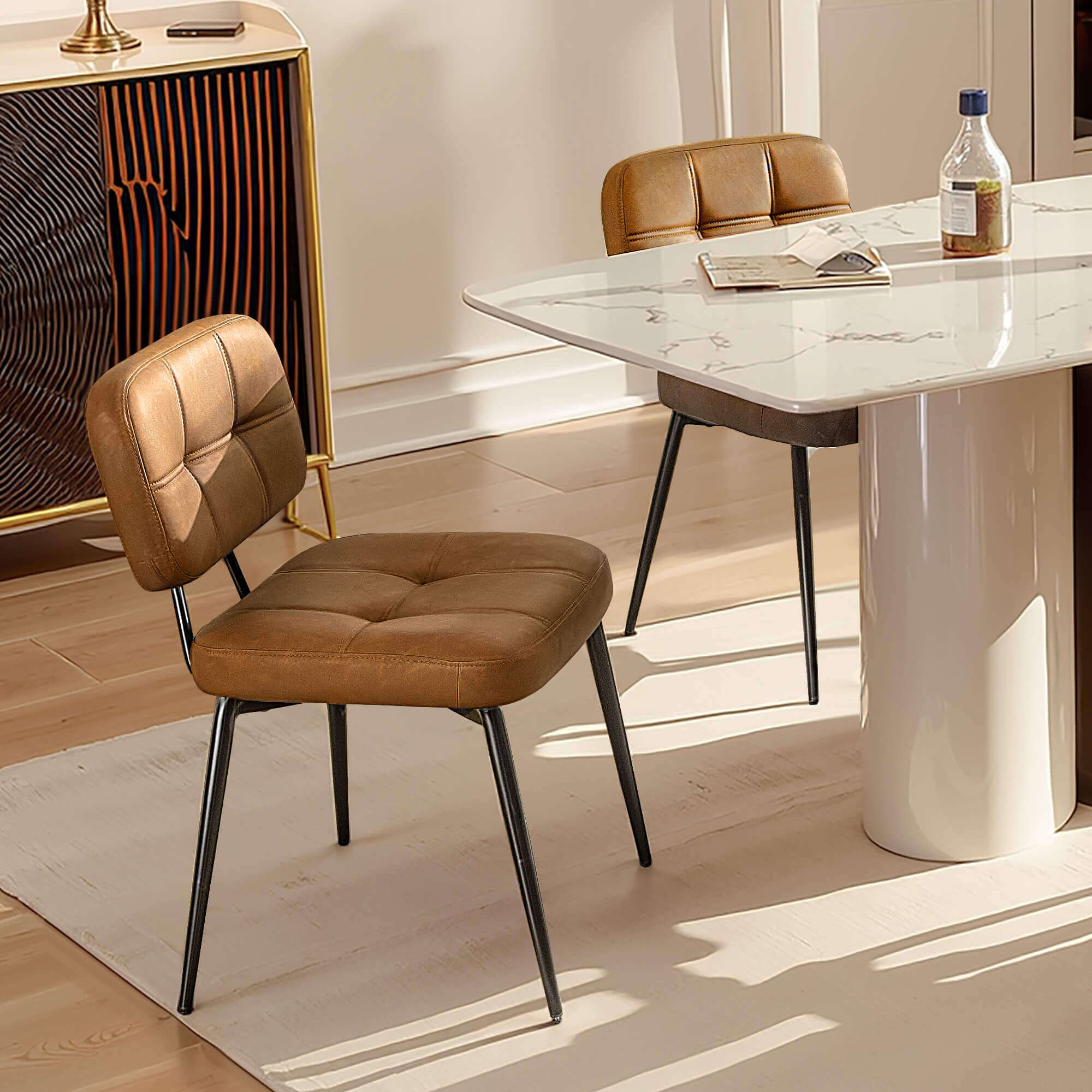 Upholstered Side Dining Chairs Set of 2 - Image 4