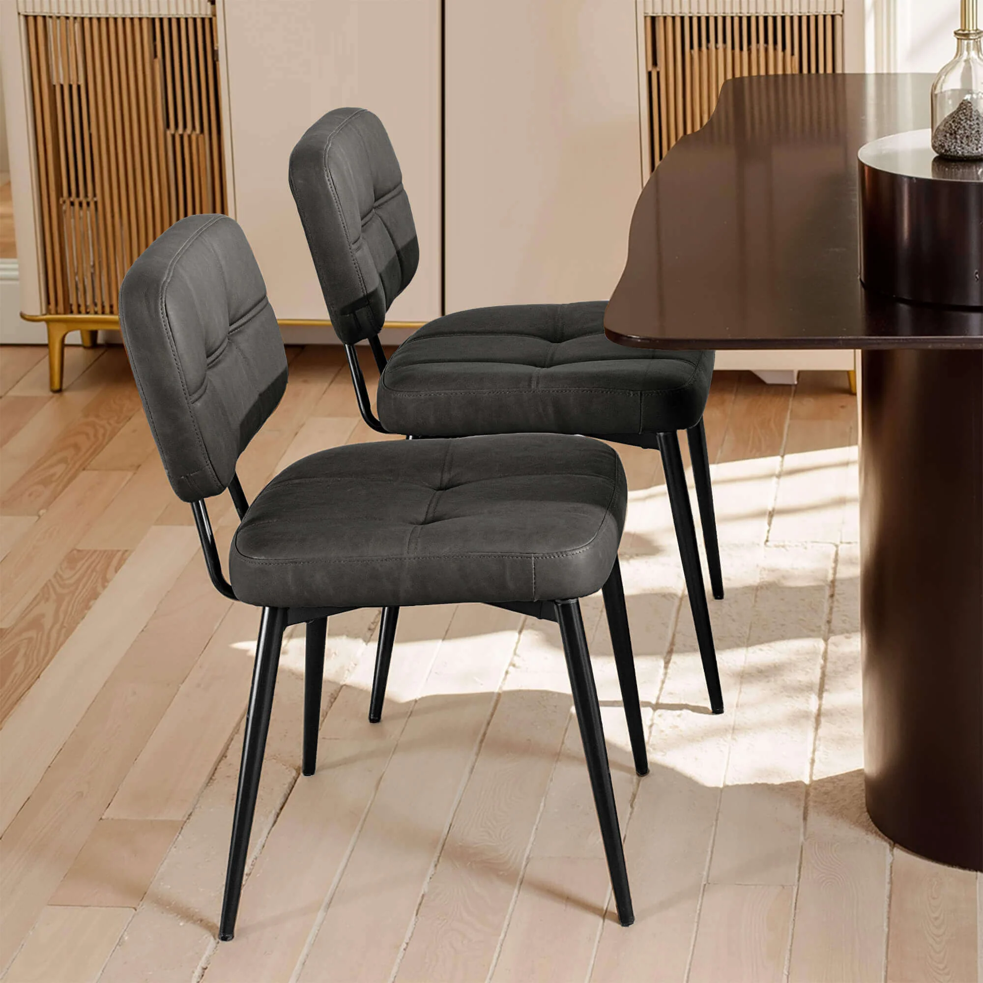 Upholstered Side Dining Chairs Set of 2 - Image 5