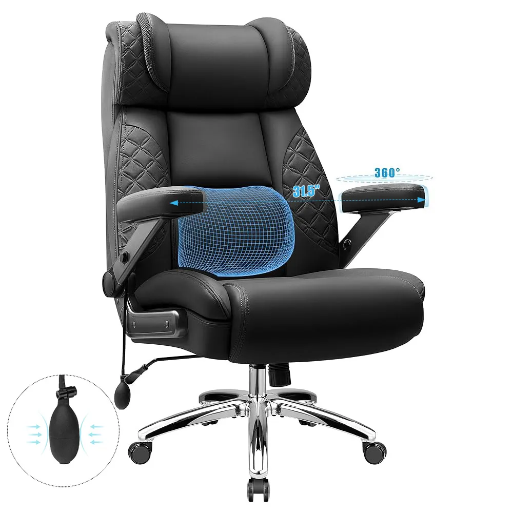 Widened Big and Tall Leather Executive Back Support Office Chair 309 - Image 29