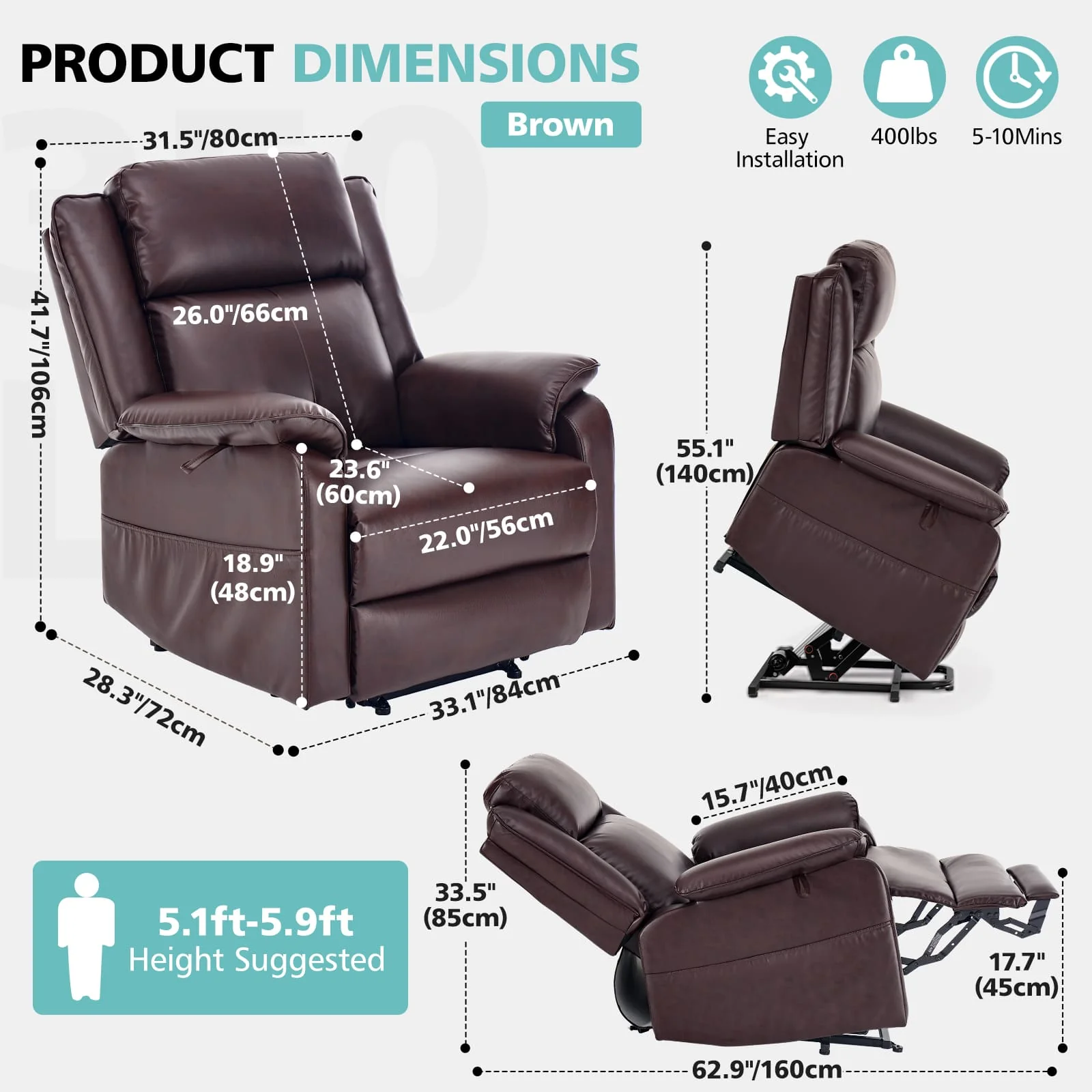 Zero Gravity Infinite Position Power Lift Recliner Chair W/ Massage and Heating - Image 21